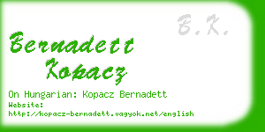 bernadett kopacz business card